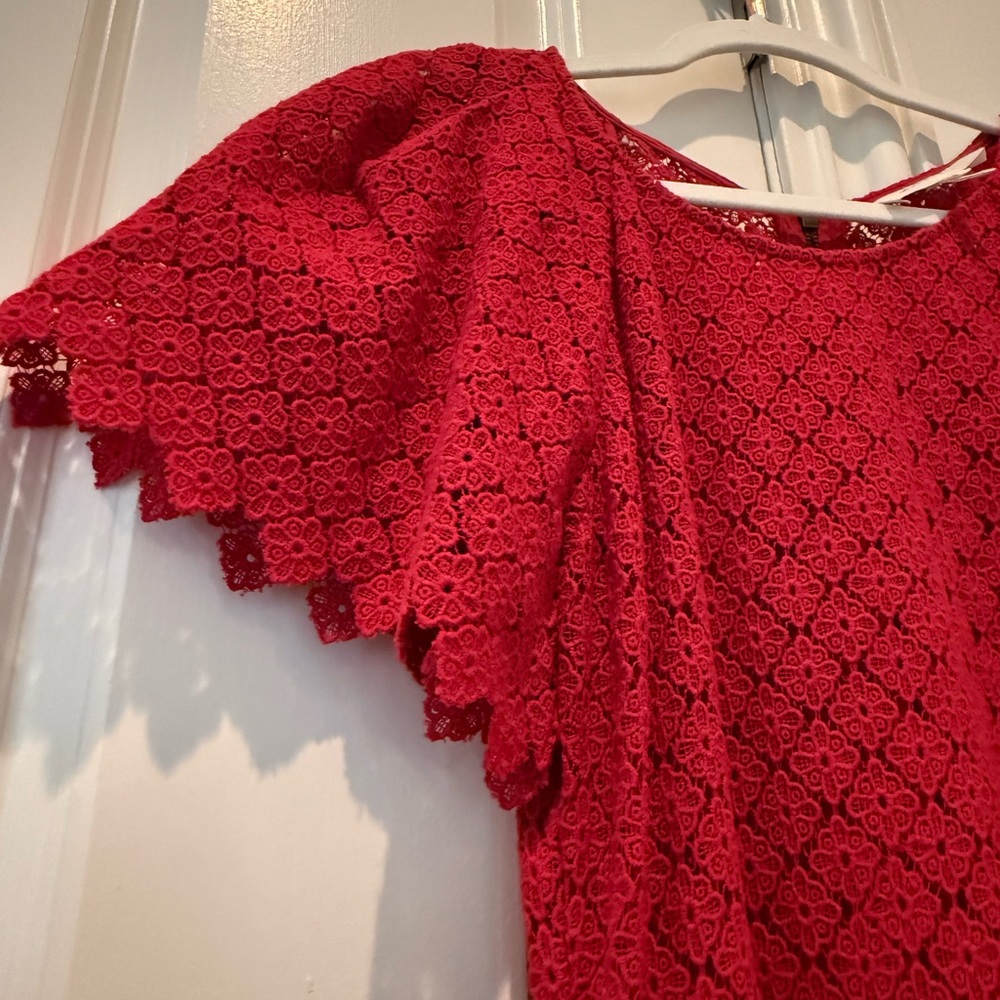 THE GREAT. Red Harmony Midi Dress - Picture 3 of 4